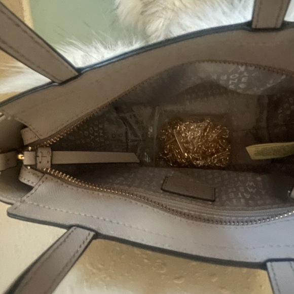 Kate Spade Gray Owl Design Handbag & Owl Keychain - Picture 6 of 10